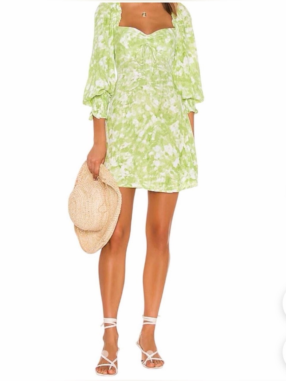 Faithfull the Brand / Revolve Arianne Mini Dress in Lime Roos Tie Dye